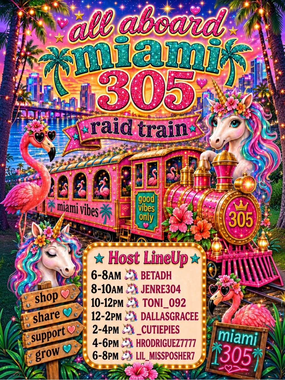 LOLAQUEENZ🦄MIAMI 305 RAID TRAIN🚂MARATHON